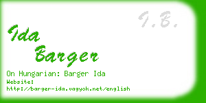 ida barger business card